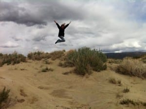 Camilla Jumping Washoe Lake April 2016