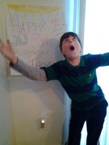 Thomas with 8th Birthday Poster